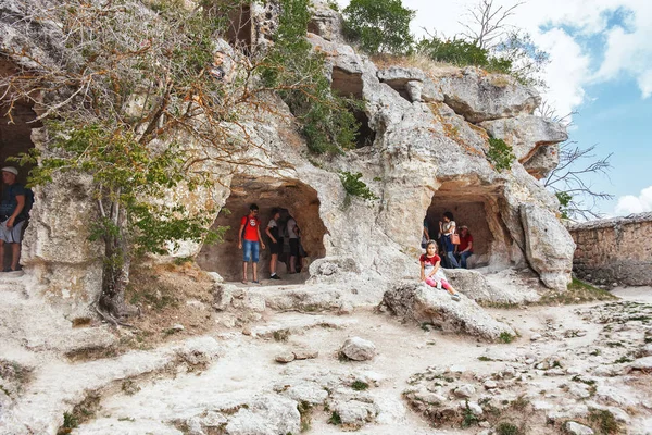 Cuevas Únicas Hechas Alrededor Del Siglo Ciudad Cueva Chufut Kale — Foto de Stock