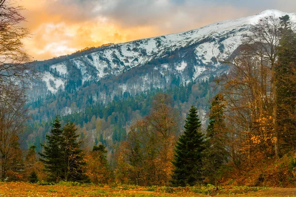 A paisagem das montanhas do Norte do Cáucaso são cobertos — Fotografia de Stock
