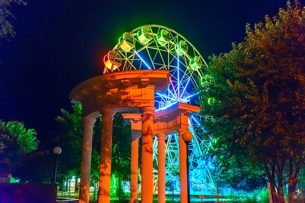 Ferris Wheel Attraction Night City Yevpatoria Crimea — Stock Photo, Image