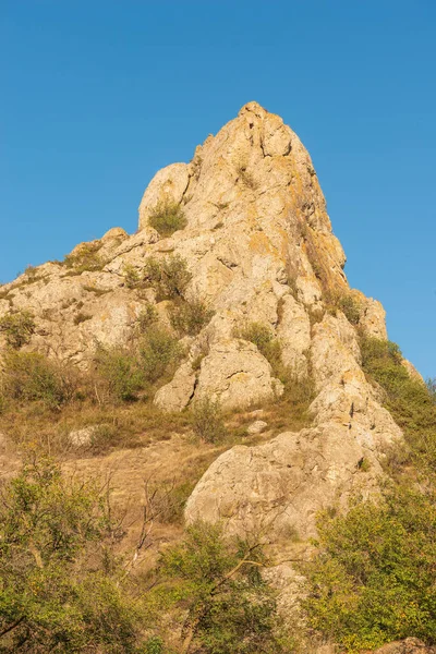 Paisaje Las Montañas Crimea Atracción Local Monte Bal Kaya Pueblo —  Fotos de Stock