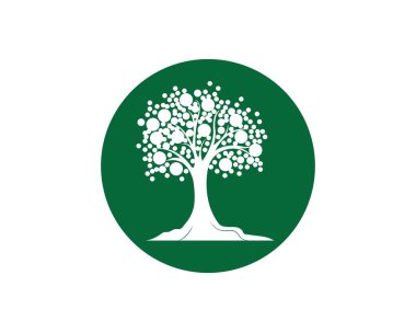 Ağaç kutsal kişilerin resmi logo şablonu vektör 