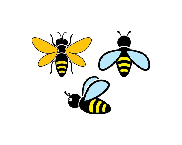 ミツバチ ロゴ テンプレート ベクトル アイコン イラスト — ストックベクタ