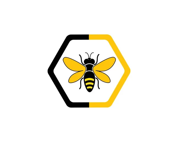 Illustration vectorielle d'icône de modèle de logo d'abeille miel — Image vectorielle