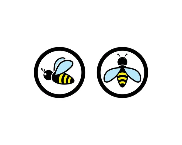 Miel Bee Logo Plantilla vector icono ilustración — Archivo Imágenes Vectoriales