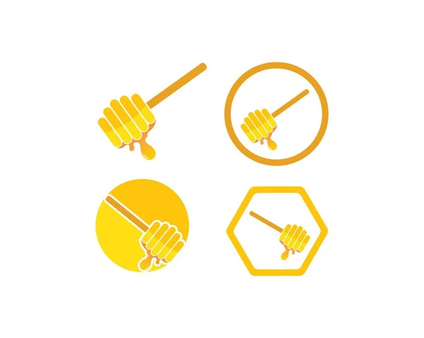 Mel Bee Logo Template vetor ícone ilustração —  Vetores de Stock