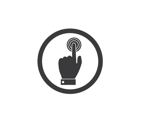 Toque a mano Logo Plantilla icono de vector — Vector de stock