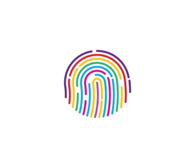 parmak izi illüstrasyon vektör şablonu