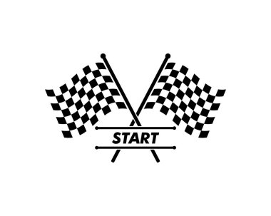 automotif illüstrasyon vecto yarış bayrağı simgesi