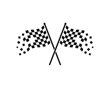 automotif illüstrasyon vecto yarış bayrağı simgesi