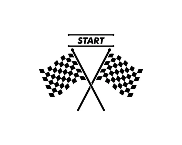Icono de la bandera de carreras de vecto ilustración automotif — Archivo Imágenes Vectoriales