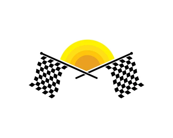 Ícone bandeira de corrida de vecto ilustração automotif — Vetor de Stock