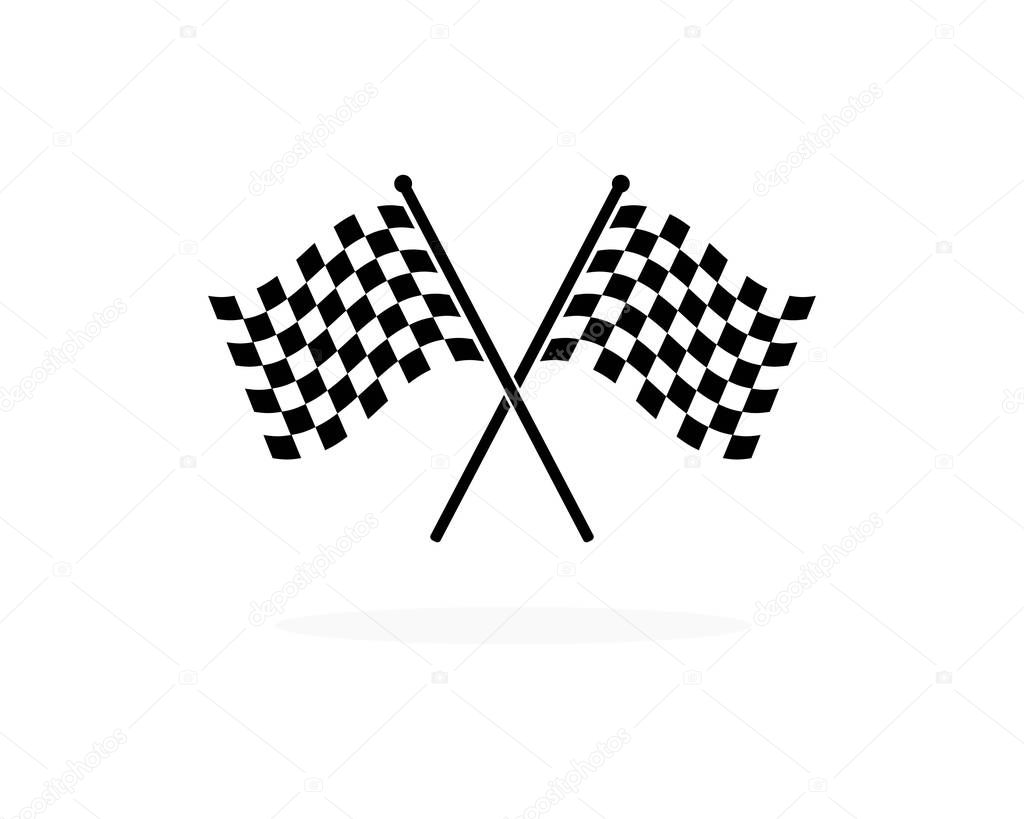 Racing flag icon of automotif illustration vector template