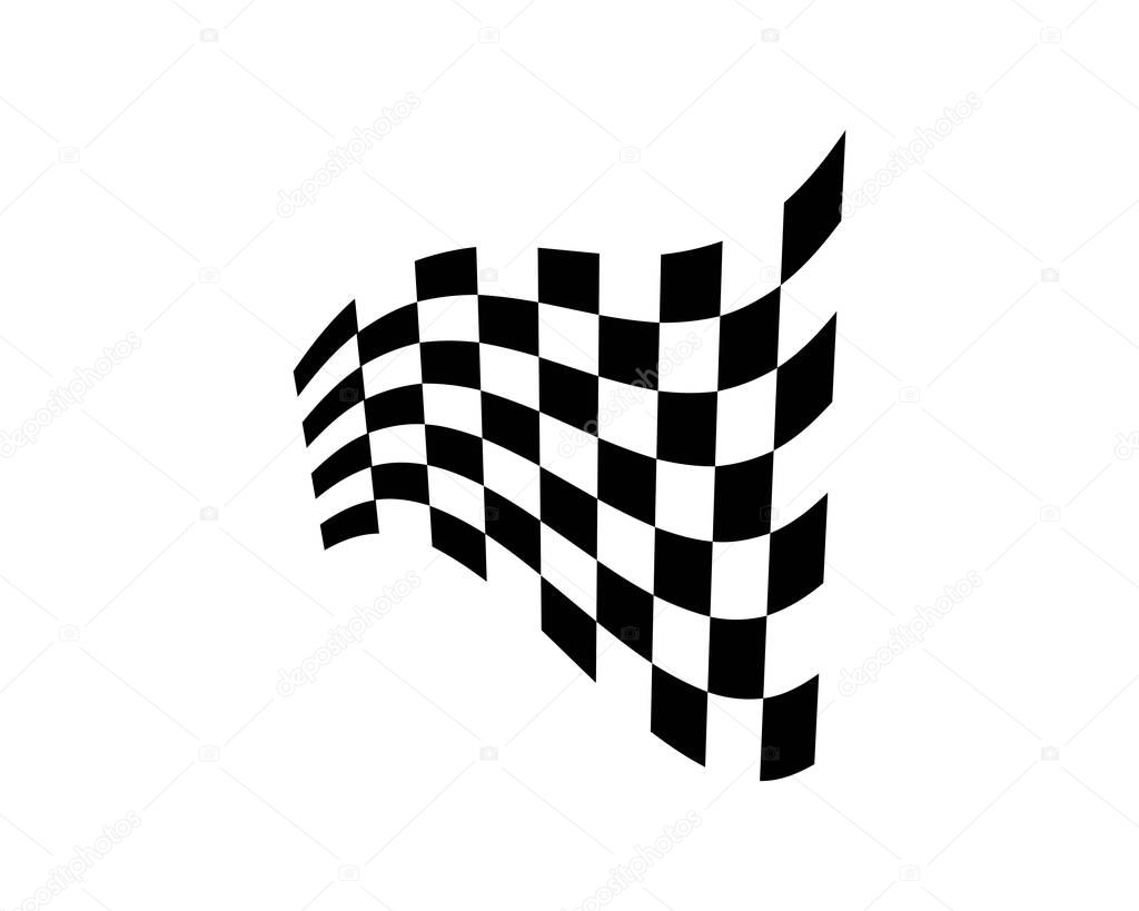 Racing flag icon of automotif illustration vector template