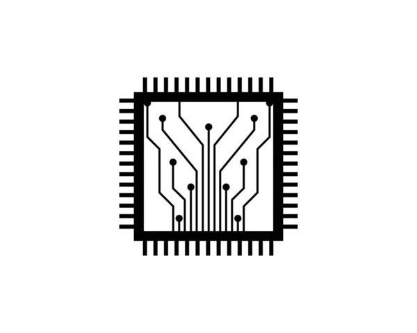 회로 기판 라인 CPU, ic, gpu, 램 개념 디자인 설명 — 스톡 벡터