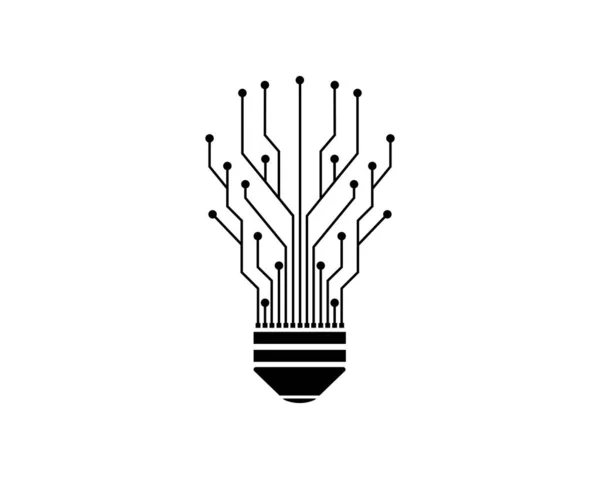 Circuit board line bulb concept design — Stock Vector
