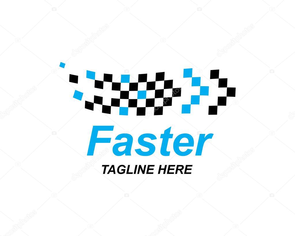 Faster logo icon of automotive racing concept design