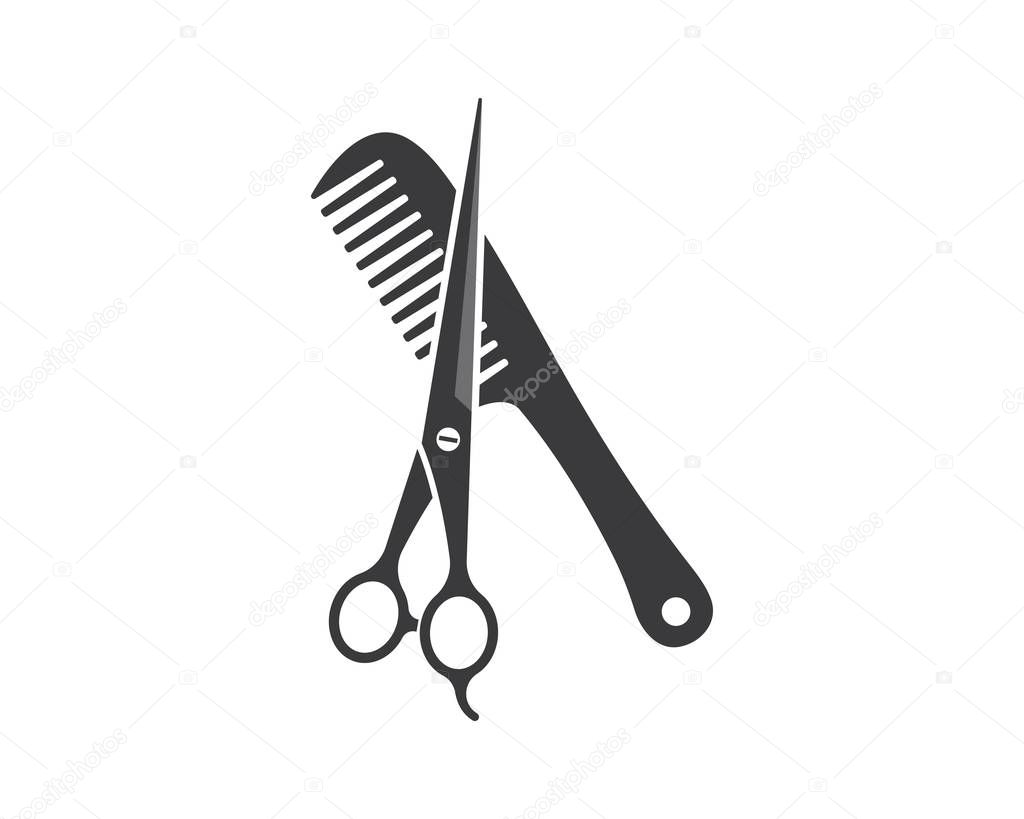 Scissor icon logo vector illustration template