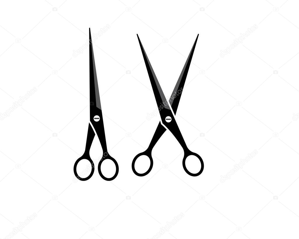 Scissor icon logo vector illustration template