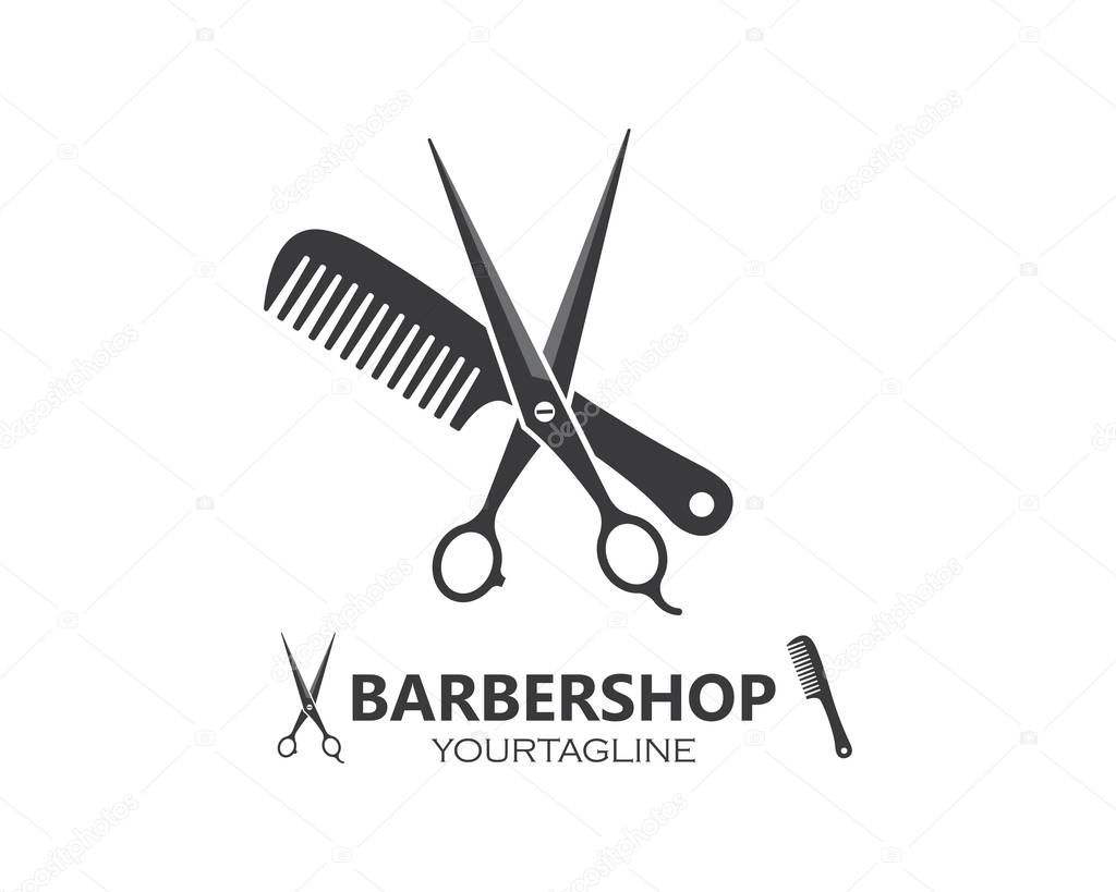 Scissor icon logo vector illustration template