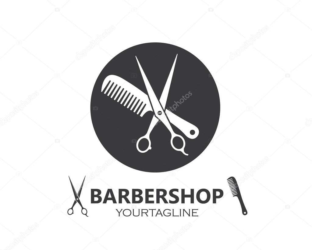 Scissor icon logo vector illustration template