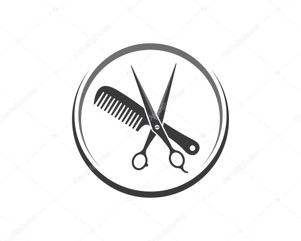 Scissor icon logo vector illustration template