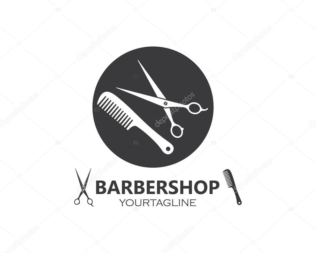 Scissor icon logo vector illustration template