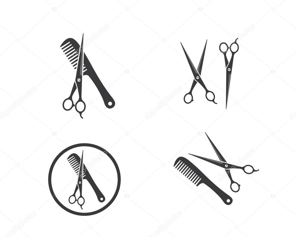 Scissor icon logo vector illustration template