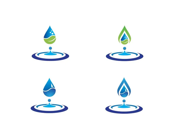 Agua gota logotipo plantilla vector ilustración — Vector de stock