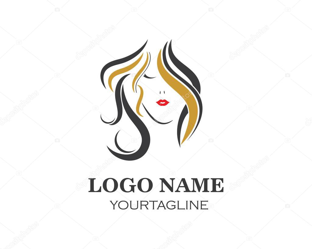 Natural beauty woman vector illustration template design