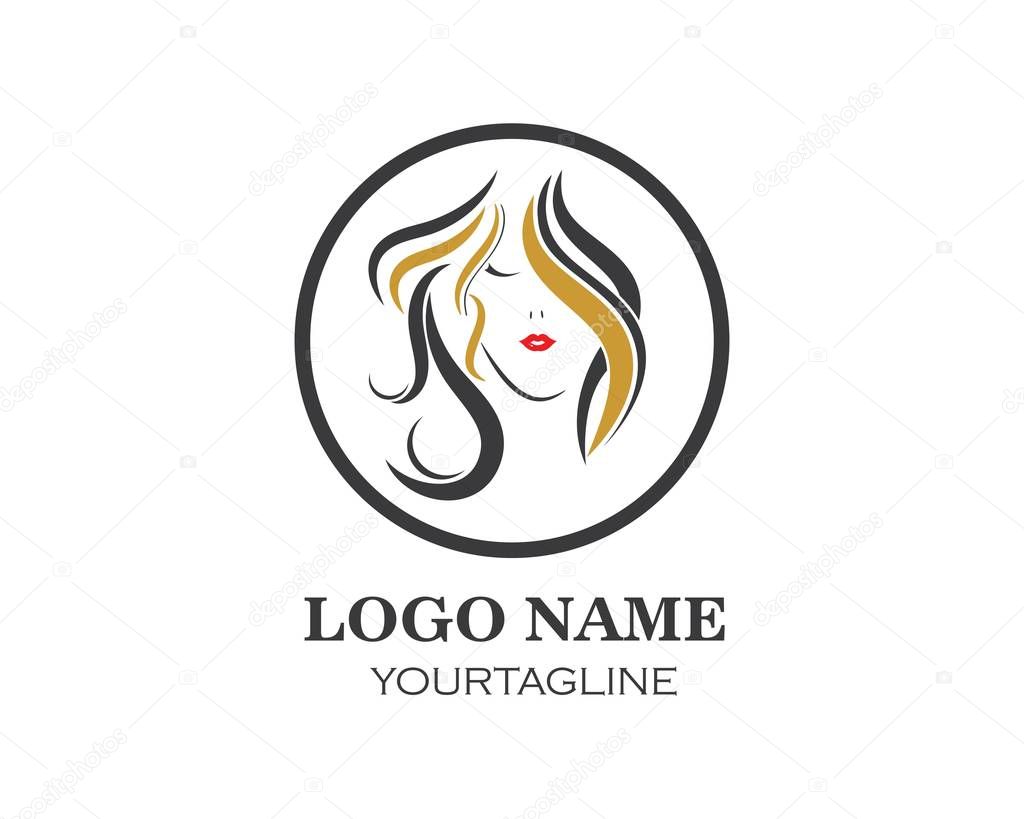 Natural beauty woman vector illustration template design