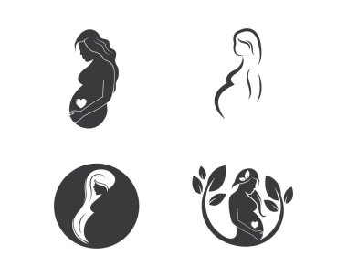 beauty pregnant women vector icon clipart