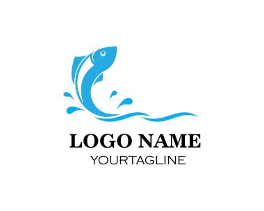 Balık logosu şablonu. Balıkçılık yaratıcı vektör sembolü