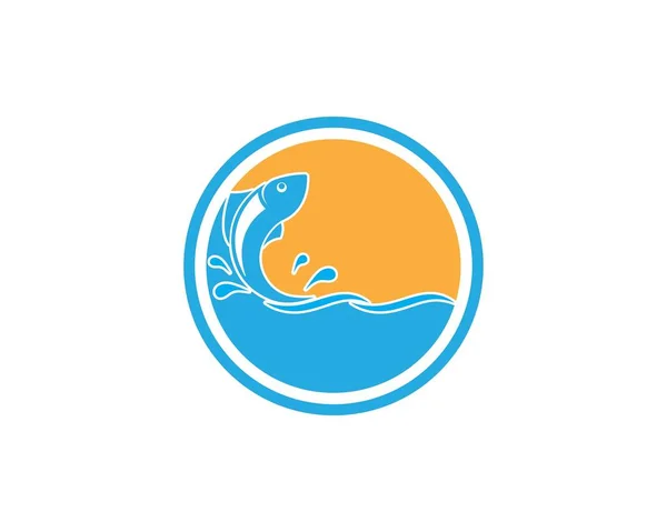 Modelo de logotipo de peixe. Símbolo de vetor criativo de pesca — Vetor de Stock