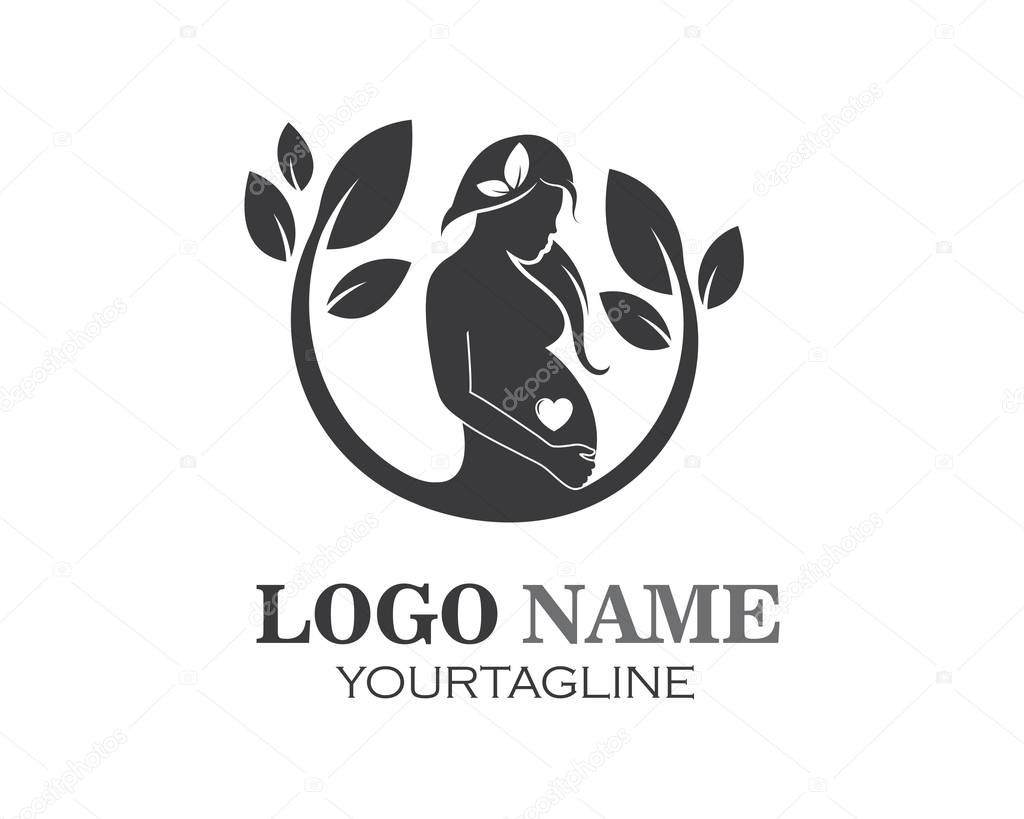 Beauty pregnant women vector icon