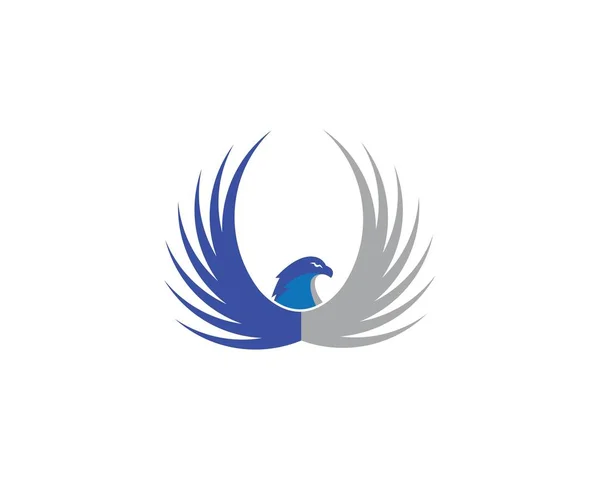 Halcón águila pájaro logotipo plantilla vector — Vector de stock