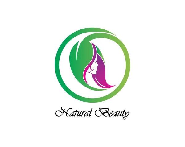 Schönheit Frauen Gesicht Silhouette Charakter Logo — Stockvektor