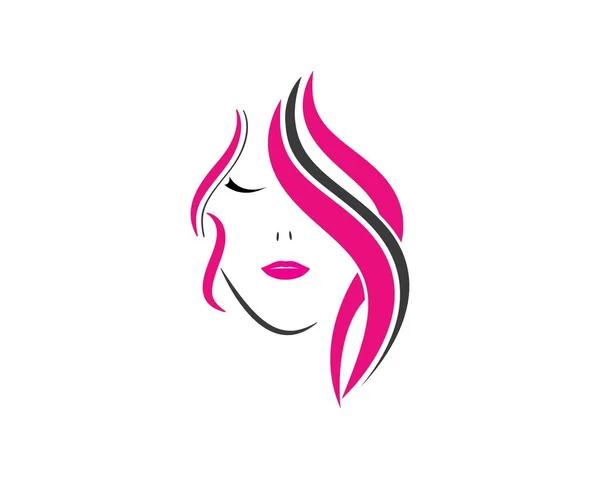 Skönhet kvinnor ansikte Silhouette karaktär logo typ — Stock vektor