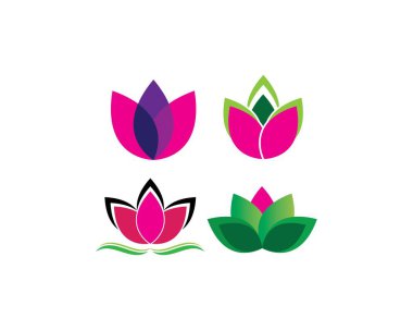 Güzellik Vektörü Nilüfer çiçekleri logo tasarımı şablonu