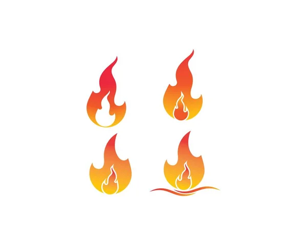 Incendio llama Logo Plantilla vector icono Petróleo, gas y energía logotipo — Archivo Imágenes Vectoriales