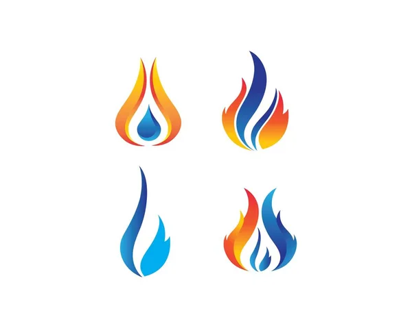 Incendio llama Logo Plantilla vector icono Petróleo, gas y energía logotipo — Archivo Imágenes Vectoriales