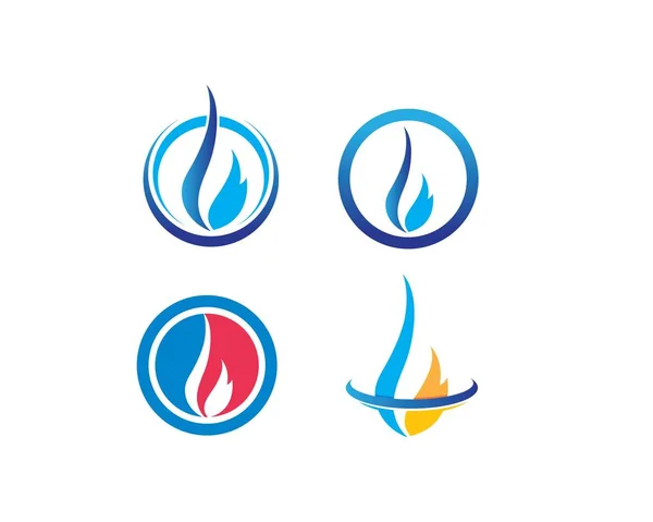 Incendio llama Logo Plantilla vector icono Petróleo, gas y energía logotipo — Archivo Imágenes Vectoriales