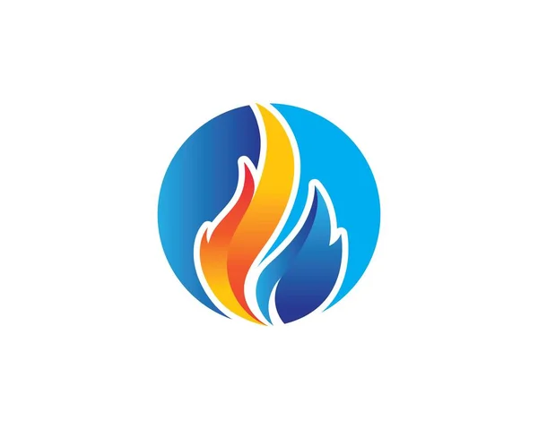 Incendio llama Logo Plantilla vector icono Petróleo, gas y energía logotipo — Vector de stock