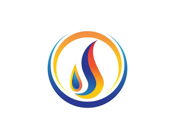 Feuer Flamme Logo Vorlage Vektor Symbol Öl, Gas und Energie Logo — Stockvektor