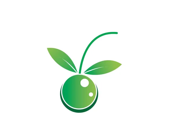 Cereza fruta icono vector plantilla — Vector de stock