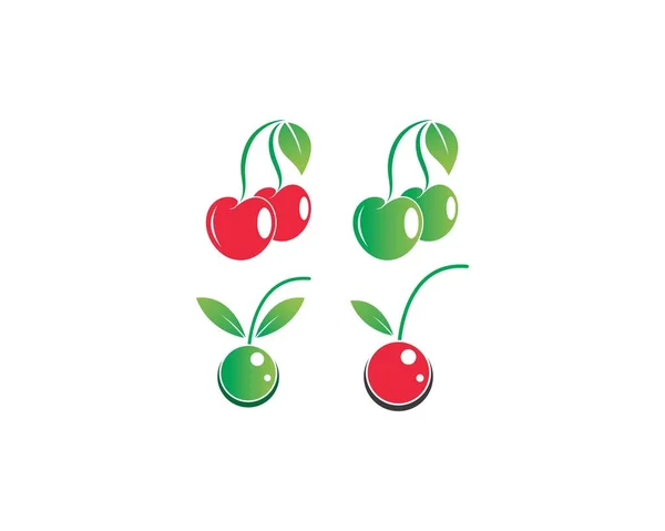 Ikona szablon owoc wiśniowy wektor — Wektor stockowy