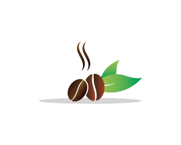 Feijões de café logotipo modelo vetor ícone — Vetor de Stock