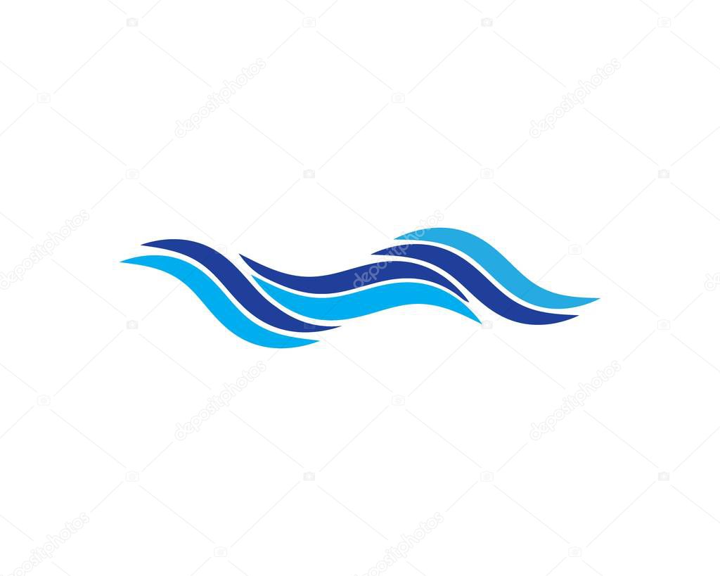 Water Wave symbol and icon Logo Template vector