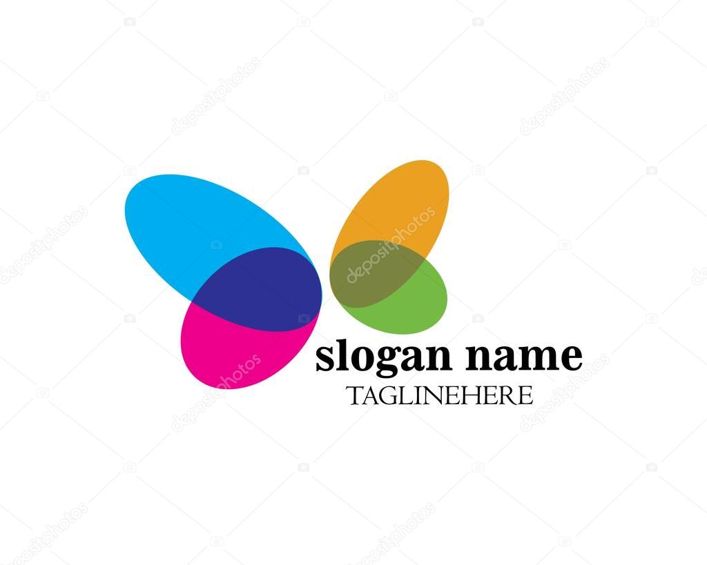 Butterfly logo vector template design illustration