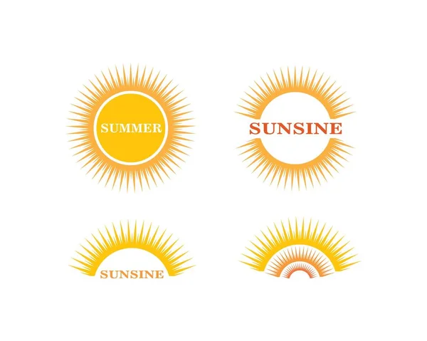 Sun ilustration logo vector icon — Stock Vector