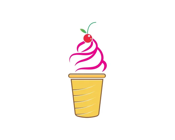 Dondurma logo vecctor şablonu — Stok Vektör